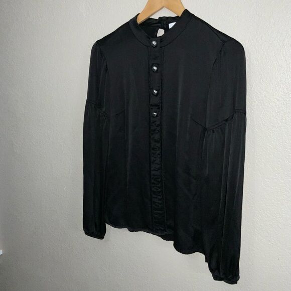 DEREK LAM 10 CROSBY Black Blouse size 4 - Picture 3 of 10